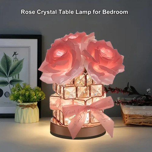 Lámpara De Escritorio Led Regulable Con Rosas Usb