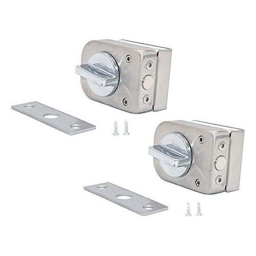 Set Of 2 Nuzamas Cerraduras Puerta Vidrio Acero Inoxidable