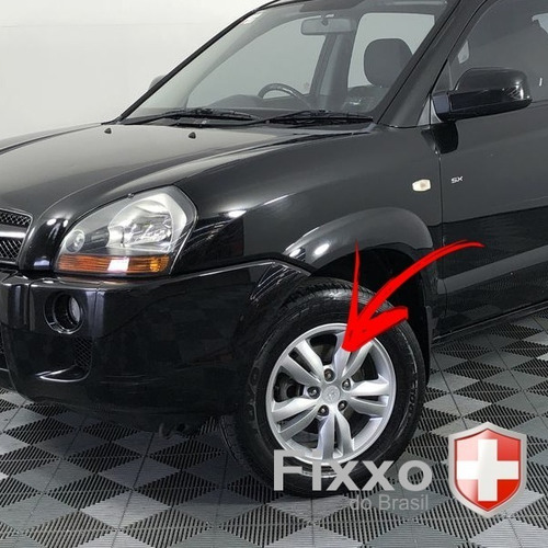 Imagem 2 de 5 de Kit 4 Calotinhas Centro De Roda Hyundai Tucson Prata Resinad