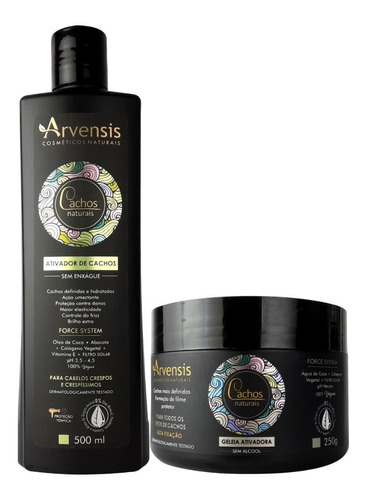 Kit Arvensis Cachos Ativador 500ml Geleia Alta Fix.250g