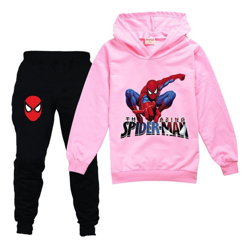 Spider-man Chándal Conjunto Capucha Y Pantalón Para Niños