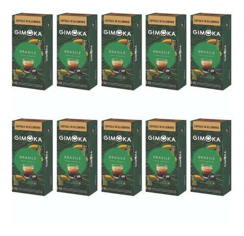 100 Capsulas Gimoka Aluminio Brasile Compatible Nespresso