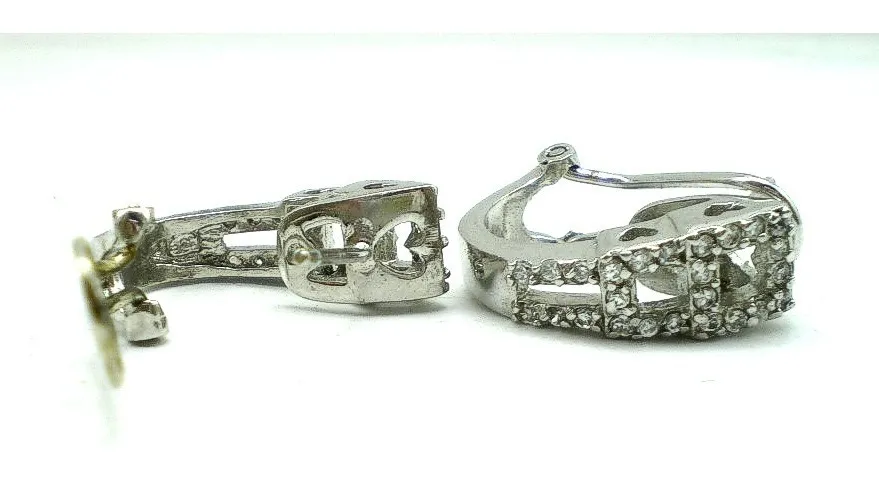Aros De Plata Y Zafiros Blancos