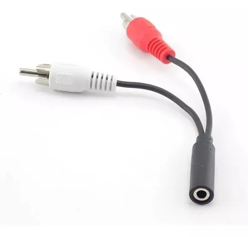 Cable plug 3,5 mm a 2 jacks RCA de 15 cm, ultradelgado