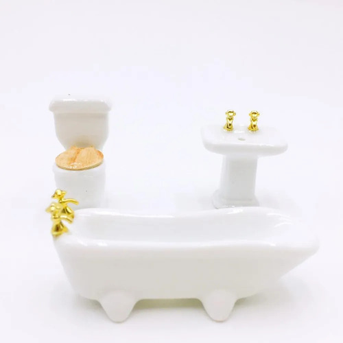 Set De Artefactos De Ba?o Miniatura P/casa De Mu?ecas 11 Pzs