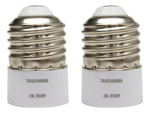 Soquete Adaptador Taschibra De Lâmpada E27 Para E14 Kit 2 Pç