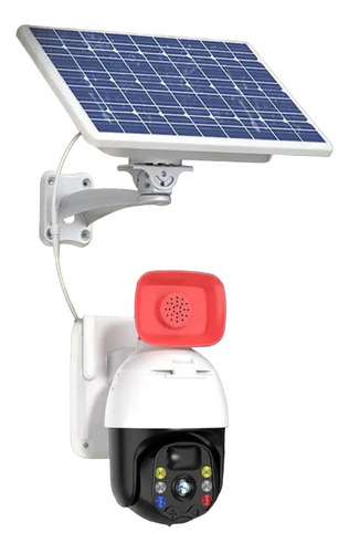 Camara De Seguridad Wifi Con Panel Solar Ptz 128 Gb Color Blanco