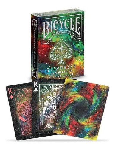 Baraja Poker Stargazer Nebula Colores Verde Bicycle Cartas 