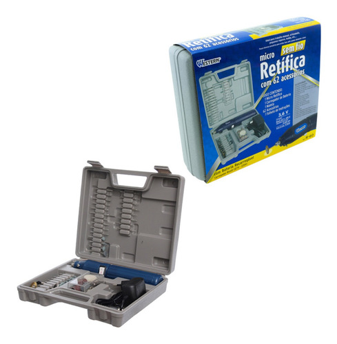 Micro retífica Western Profissional a bateria - com 62 acessorios - Eda R-60