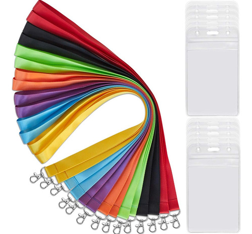 Juego De 14 Lanyards Titular De Tarjetas De Identificac...