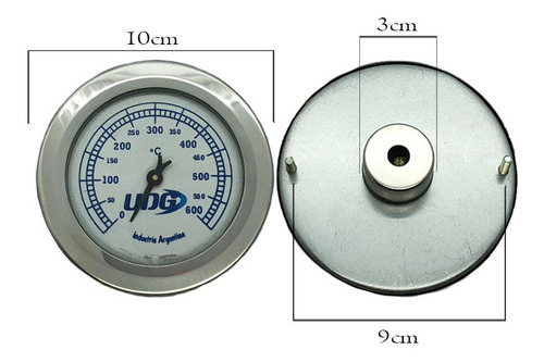 Imagen 2 de 6 de Pirometro Termometro Reloj Temperatura Horno Pizzero Barro
