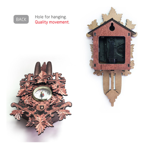 Reloj De Pared Cucú Decoración Colgante De Madera Para Hogar