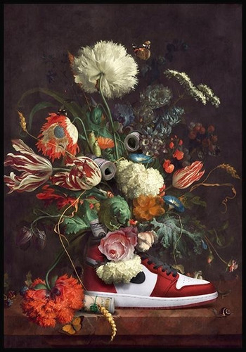 Impresión Arte Moderno Zapatilla Flores 