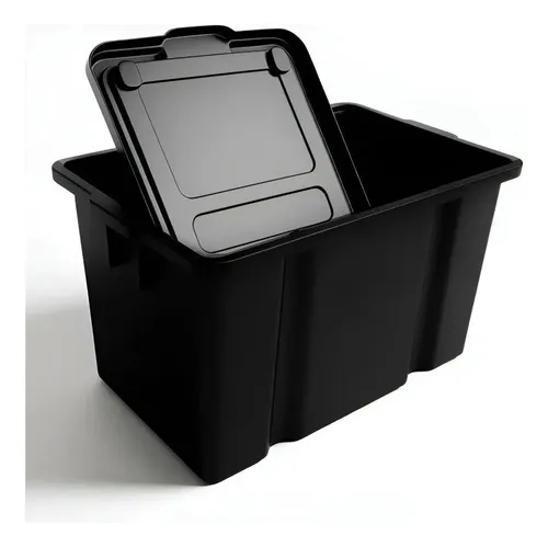 Caixa Organizadora Com Rodas 65 L - Preto - 7154-1 - Xplast