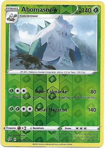 Reverse Foil R$2,00 Cada Planta Cartas Pokemon