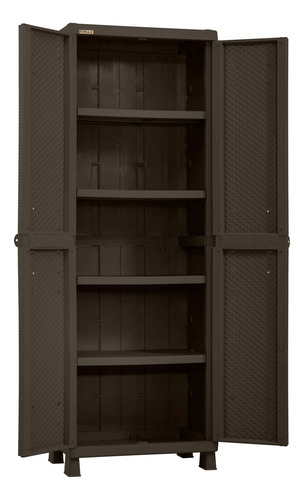 Armario Gabinete Patio Grande Rattan Rimax R7188 Plástico Exterior Rimax Color Wengue