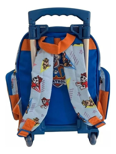 Mochila De Carrinho M Lancheiraestojo Patrulha Canina Cor Azul Desenho Do Tecido Lisa