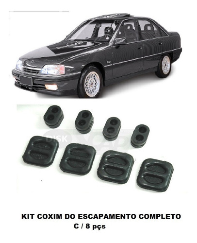 Imagem 1 de 3 de Borracha / Coxim Escapamento Omega / Suprema Kit C/ 8 Pç