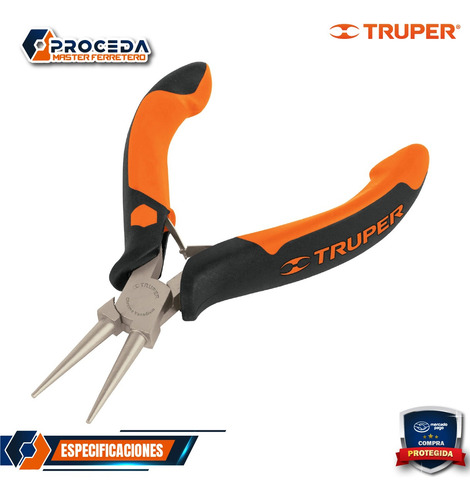 Pinza Miniatura 5'' Punta Redonda Truper 17370