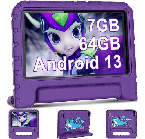  Tablet Para Niños 7'' 7gb+64gb Android 13 Wifi Con Eva Fund