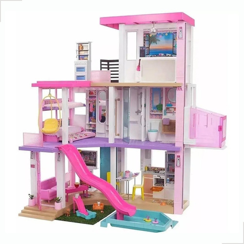 Casa Da Barbie Mansão Com Acessórios 1,20m Altura Mattel Cor Rosa-chiclete