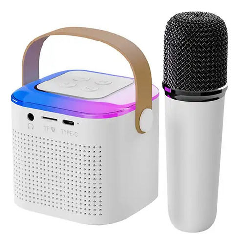  Parlante Microfono Bluetooth Inalambrico Karaoke Luces Led 