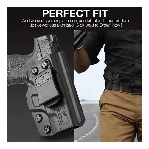 Escudo De M&p De Pistola Y Flor De 9 Mm Holster, Iwb Polymer