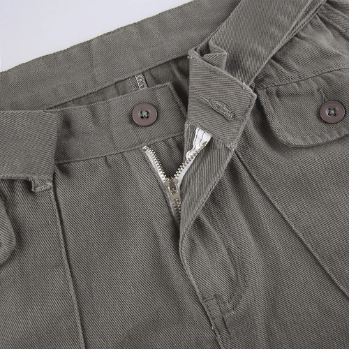 Pantalones Cargo Vintage Con MĂșltiples Bolsillos Para Hombre