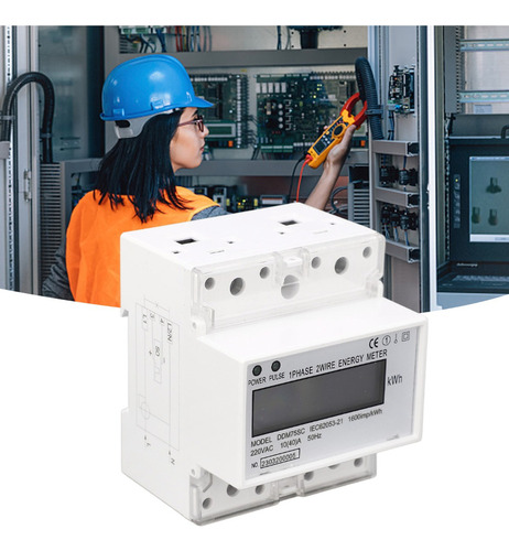 . Medidor De Energía 1 Fase 2 Hilos 4p Lcd Digital Kwh