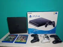 Comprar Playstation 4 Slim 1 Tb + Caja + 3 Joysticks + 2 Juegos