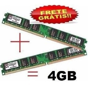 Kit 2 Memória Kingston Ddr2 2gb 667 Mhz Pc2  = 4gb Dual Chip