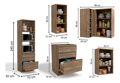 Cozinha Modulada Kappesberg Maxxi 13 Peças (4aéreos+4balcões