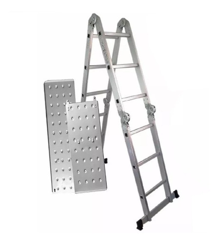 Escalera Multifuncion Andamio Aluminio 3.7 Mts + Chapones