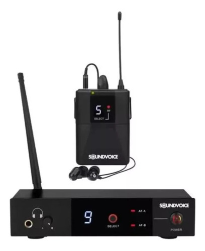 Sistema Sem Fio Soundvoice In Ear Retorno Sv-01 C/ Fone