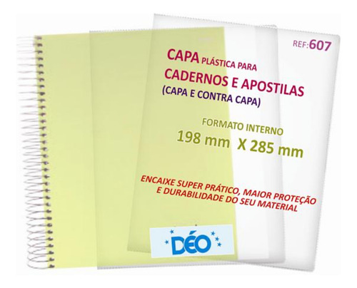 Capa Solta P Caderno Universitário C 5 Jogos 10 Unid  Ref607