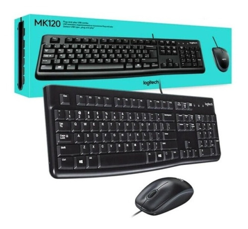 Teclado Y Mouse Logitech Mk120 Con Cable Usb *itech