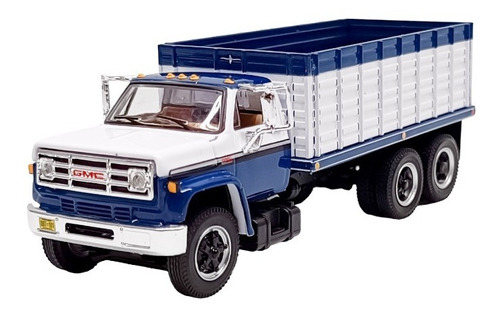 Camión Escala 1/64 Gmc 6500 Tandem Axle Volteo Granos Azul