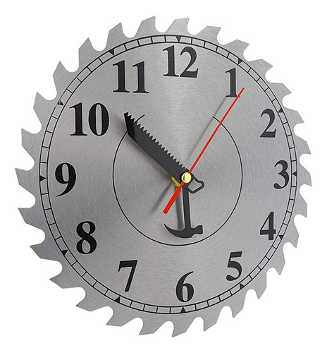 Taller Industrial Reloj De Pared Sierra Hoja De Acero Inoxid