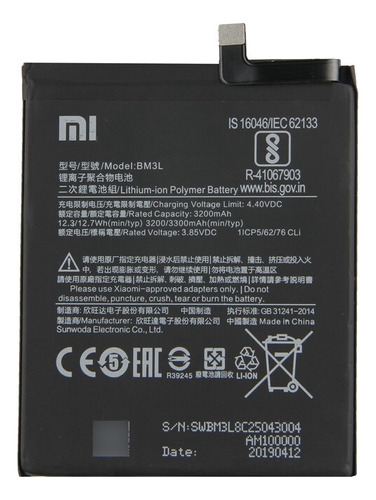 Bateria Para Xiaomi Mi 9 Bm3l 3300mah