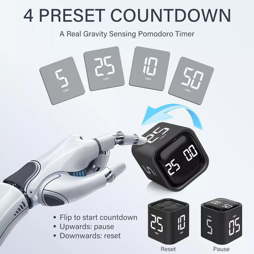Spin Pomodoro Timer, Cube Timer Para Tdah.