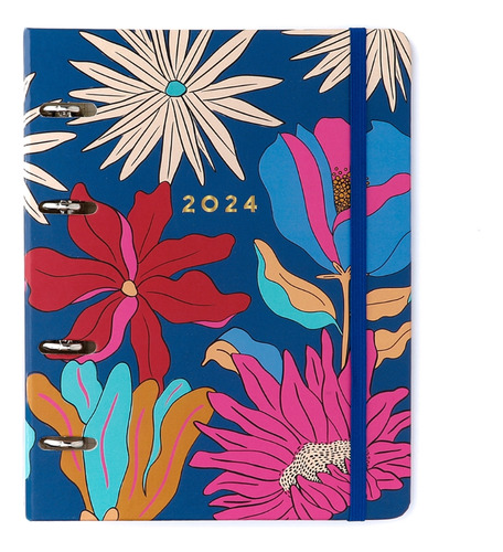 Agenda Planner A5 Cícero Argolado 2024 Semanal Notas Cor da capa Pólen/Tropicalia Azul