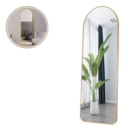 Espelho Decorativo Corpo Inteiro 100x36cm Luxo Moderno Fotos Cor Da Moldura Dourado