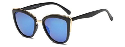 Gafas De Sol 'daisy' Con Montura Negra/lentes Azules Para