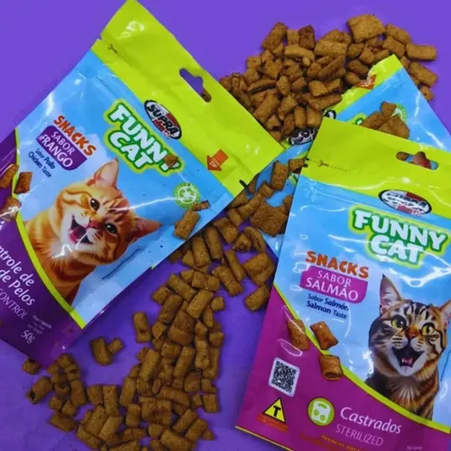 Funny Cat Supra Petisco Gatos Vitaminasnack 50g Sabor Frango