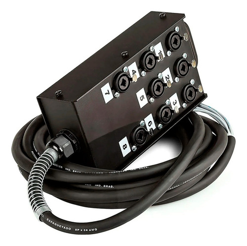 Medusa Com Multicabo 8 Vias Conectores Combo - 15 Metros