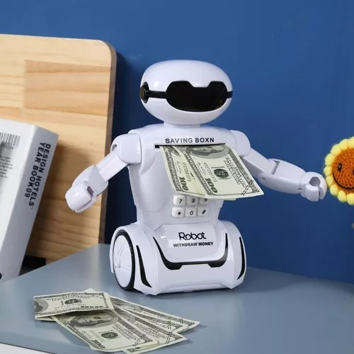 Juguetes Para Niños Robot Piggy Bank Con Luces Y Música