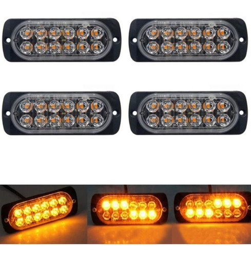 Lampara Led Flash Emergencia Baliza 12led 24v 12v Combinadas