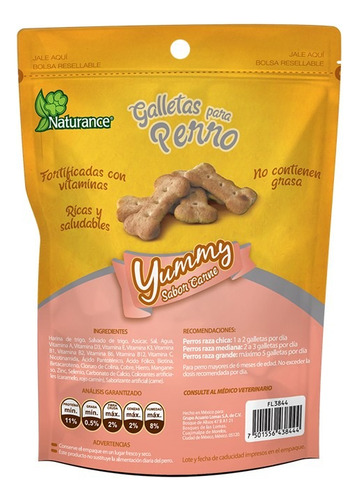 Paquete 3 Yummy Sabor Carne Galletas Para Perro 100 Gr