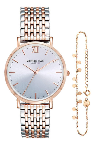 Reloj De Pulsera Dorado Para Mujer Victoria Hyde Con Brazale