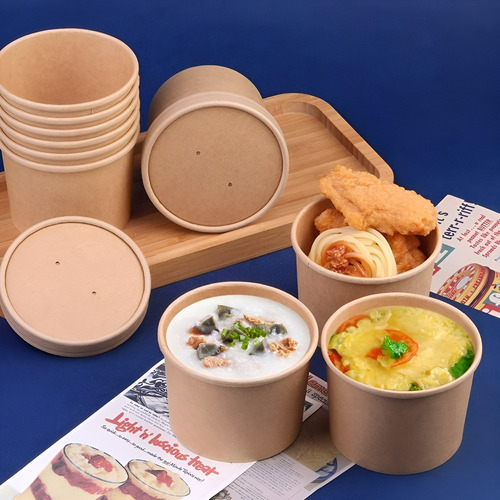 X50 Potes Contenedor De Alimentos Pote Kraft C/tapa 12oz Bowl Sopa Pote Kraft 350ml Ensaladera Bowl Ensalada Potes Para Colaciones Bowl Kraft Potes Bowls Contenedor De Alimentos Envases Pasteleriuscl